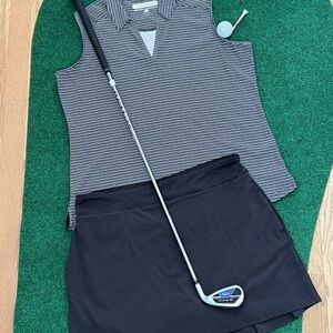 Black Athletic Skort With Attached Shorts